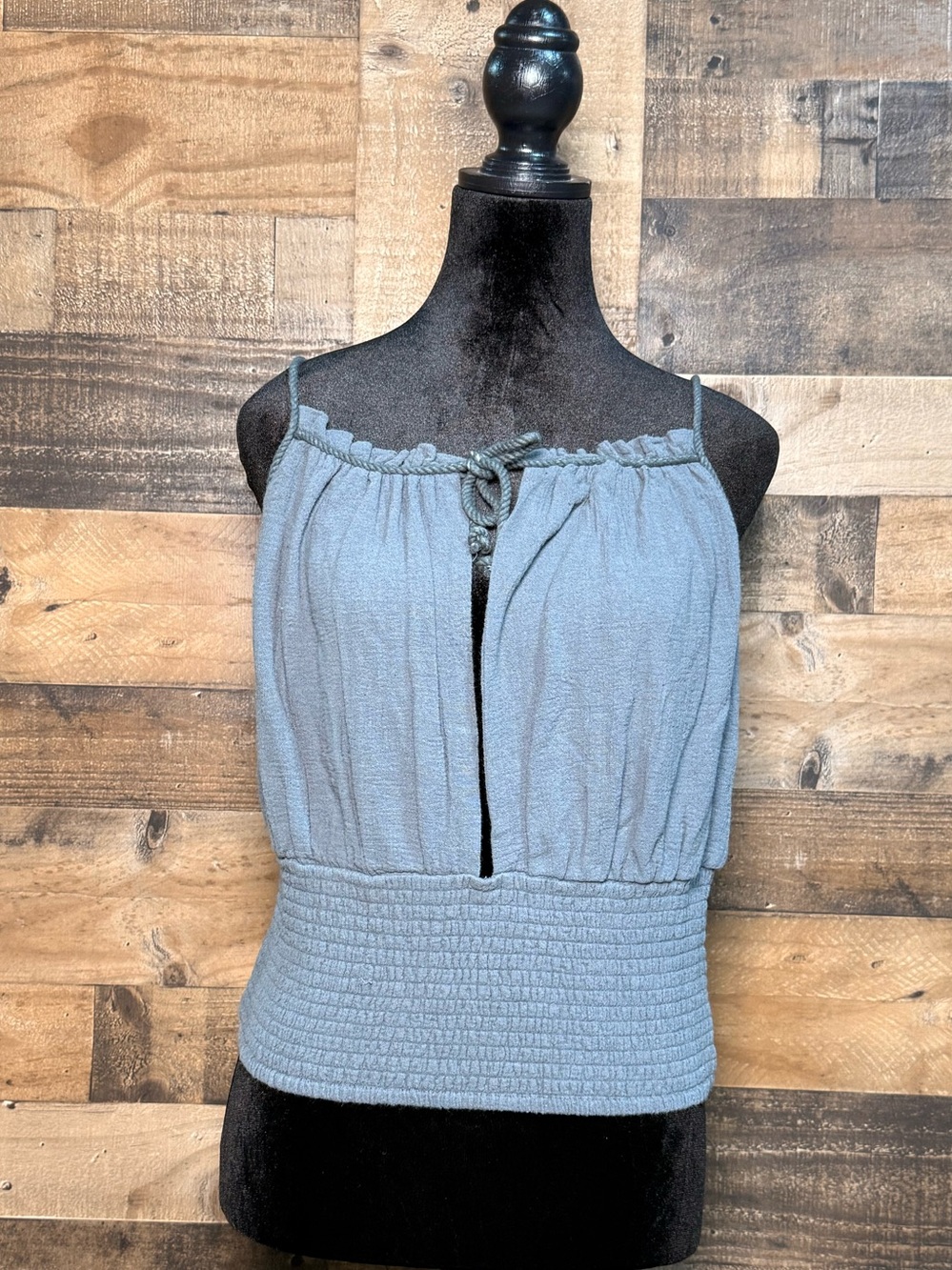 NEW NWT Free People Jen's Pirate Booty Gray Blue Cropped Tank Top XL TEP 106
